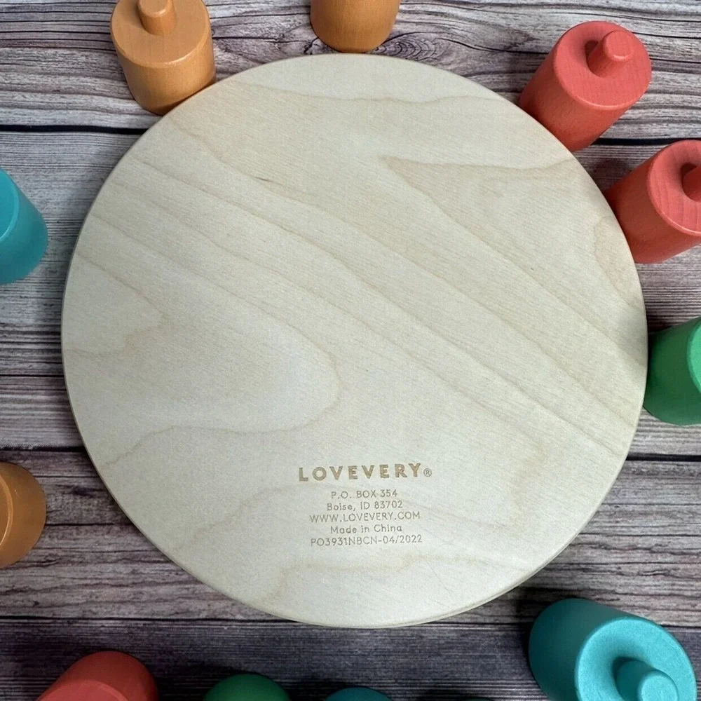 Lovevery Wooden Stacking Pegboard Toy‎